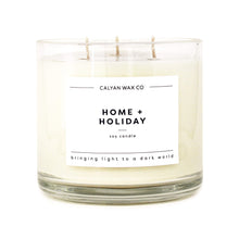 Load image into Gallery viewer, Home + Holiday 3-Wick Clear Glass Tumbler Soy Candle