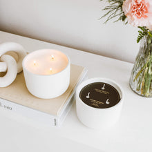 Load image into Gallery viewer, Lavender + Bergamot 3-Wick Ceramic Soy Candle