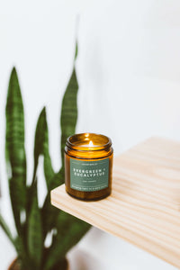Mini Evergreen + Eucalyptus Amber Jar