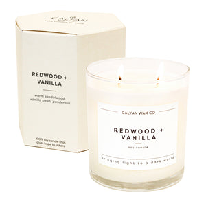 Redwood + Vanilla Glass Tumbler Soy Candle