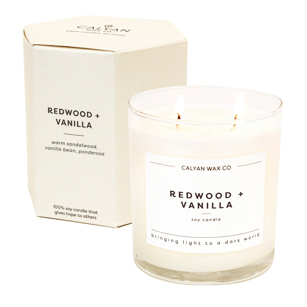 Redwood + Vanilla Glass Tumbler Soy Candle