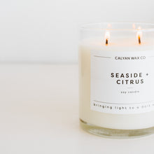 Load image into Gallery viewer, Seaside + Citrus Glass Tumbler Soy Candle