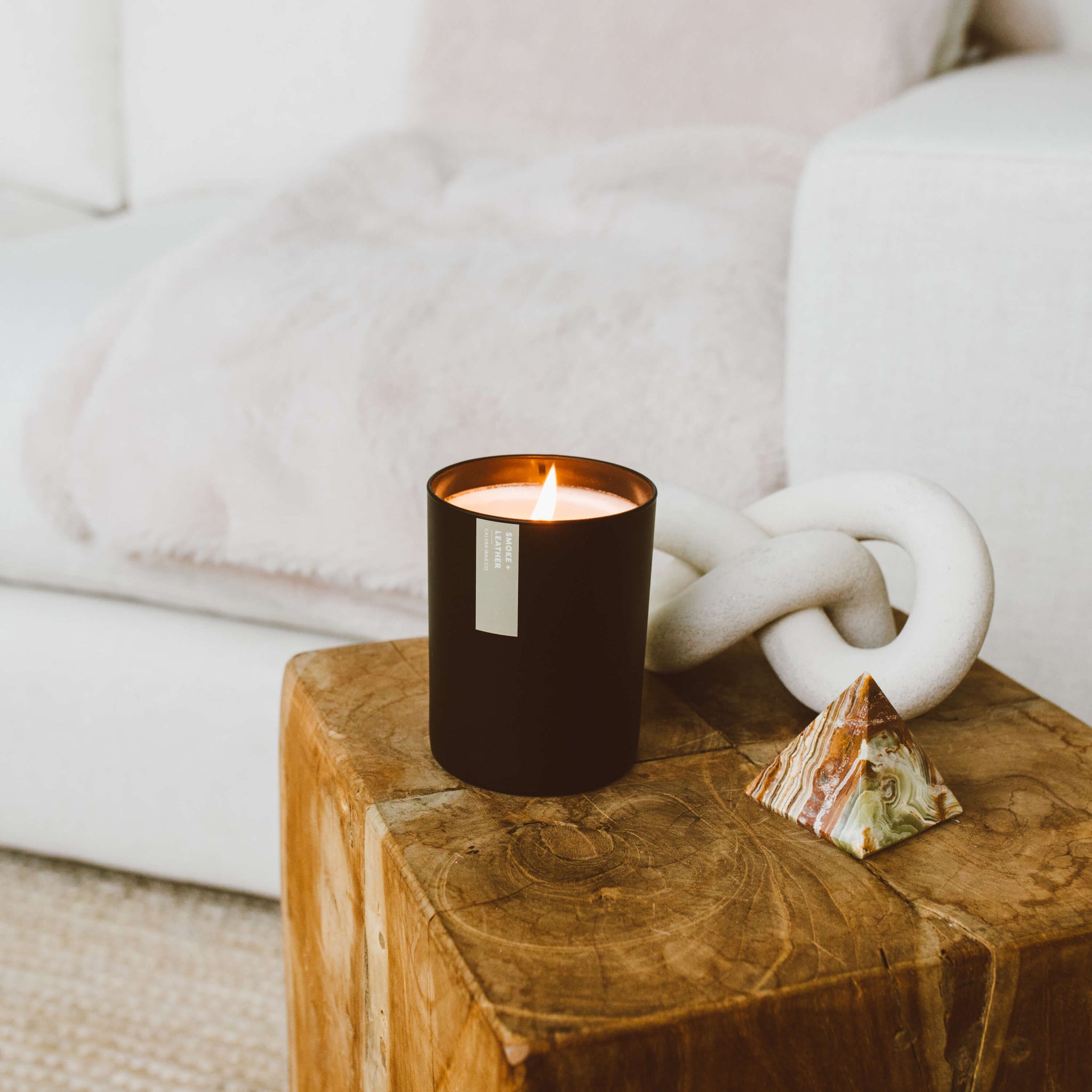 Matte Black Wood Wick Soy Candle